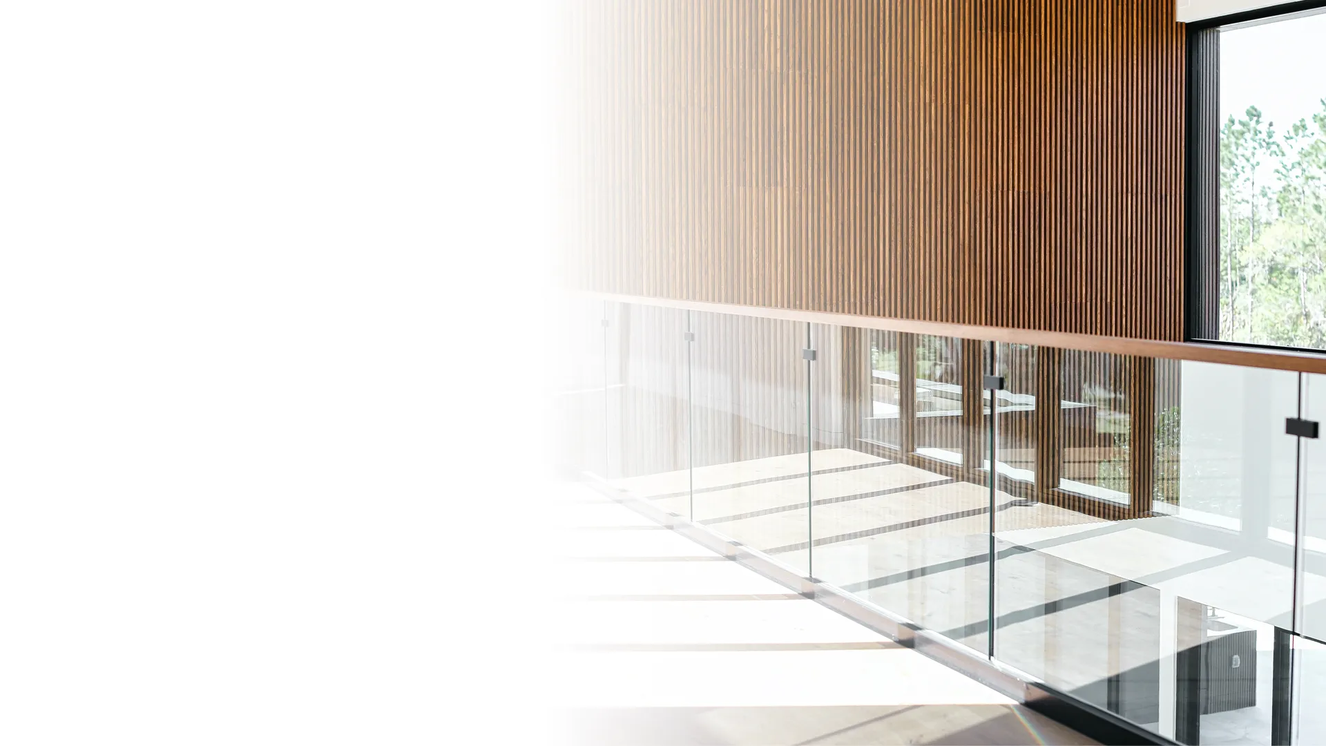 Custom interior glass installation in a luxury home
